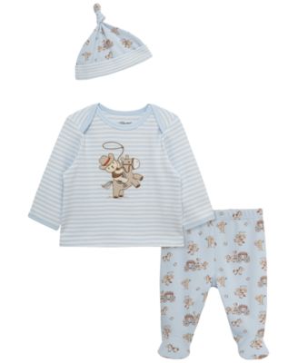 Baby Boys' Western Lap Shoulder T-Shirt, Pants and Hat, 3-Piece Set 