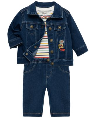 Baby Boys' Construction Crewneck Bodysuit, Jacket and Pants, 3-Piece Set