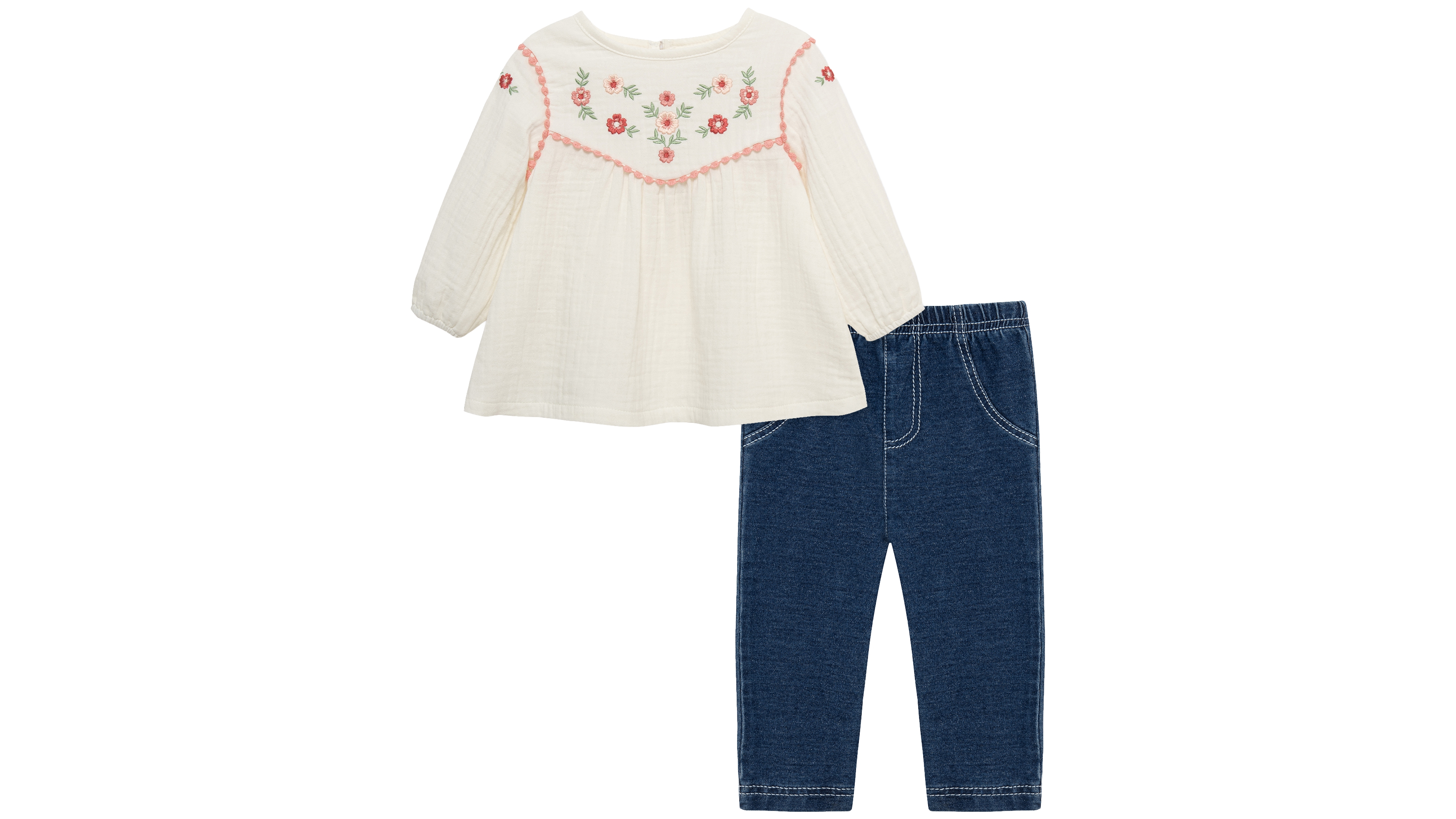 Little Me Baby Girls' Floral Tunic Long-Sleeve Top and Jeggings, 2-Piece Set