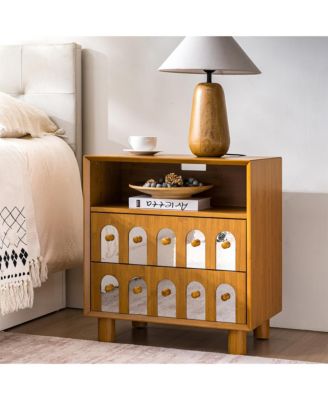 Modern Nightstands, 2 Drawers Bedside Table End Table
