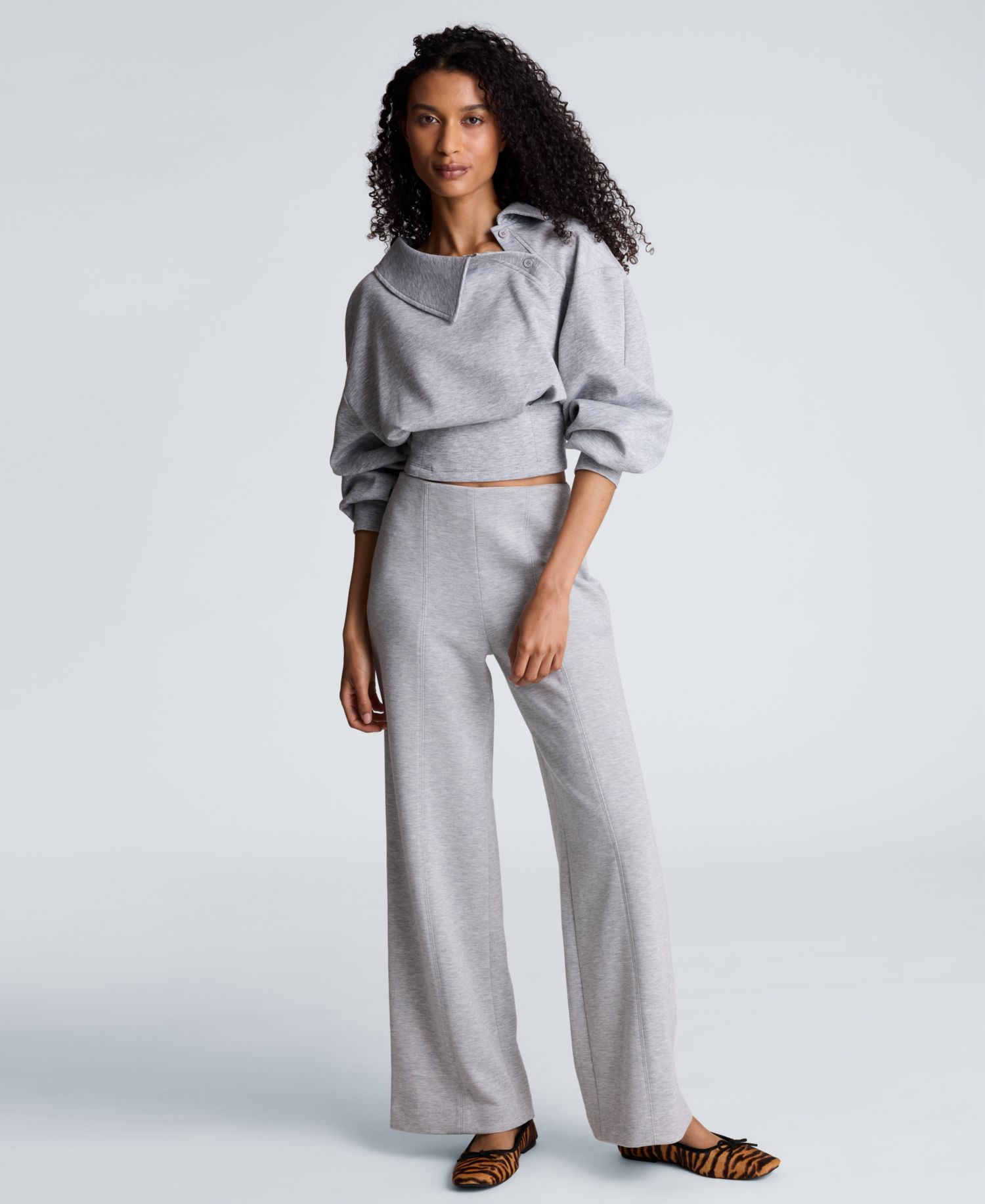 Women's Asymmetric Collar Pleated Long-Sleeve Top