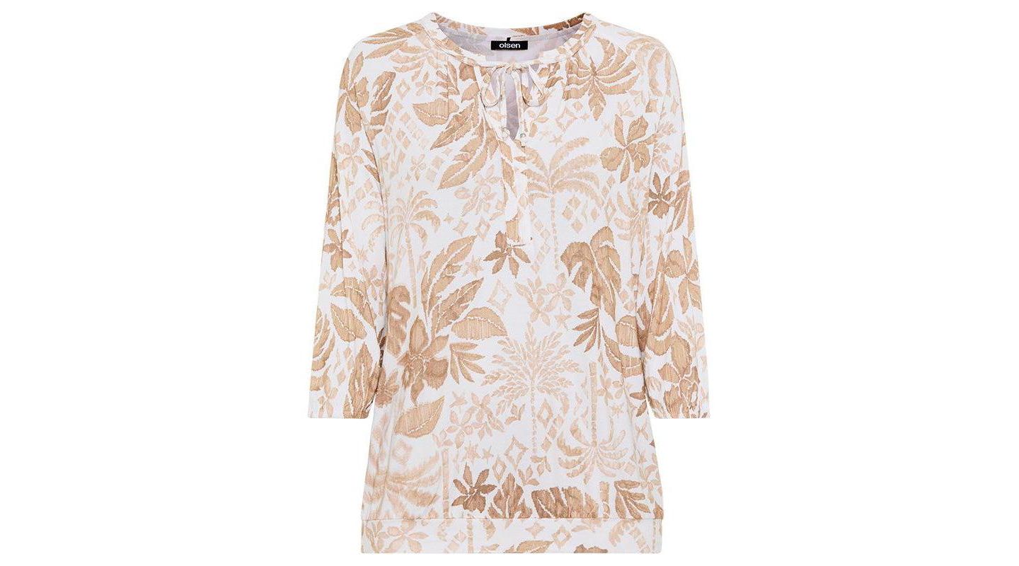 Женская футболка Olsen Ornamental Botanic Print Tunic, цвет: Пустынный каменный — фото 3