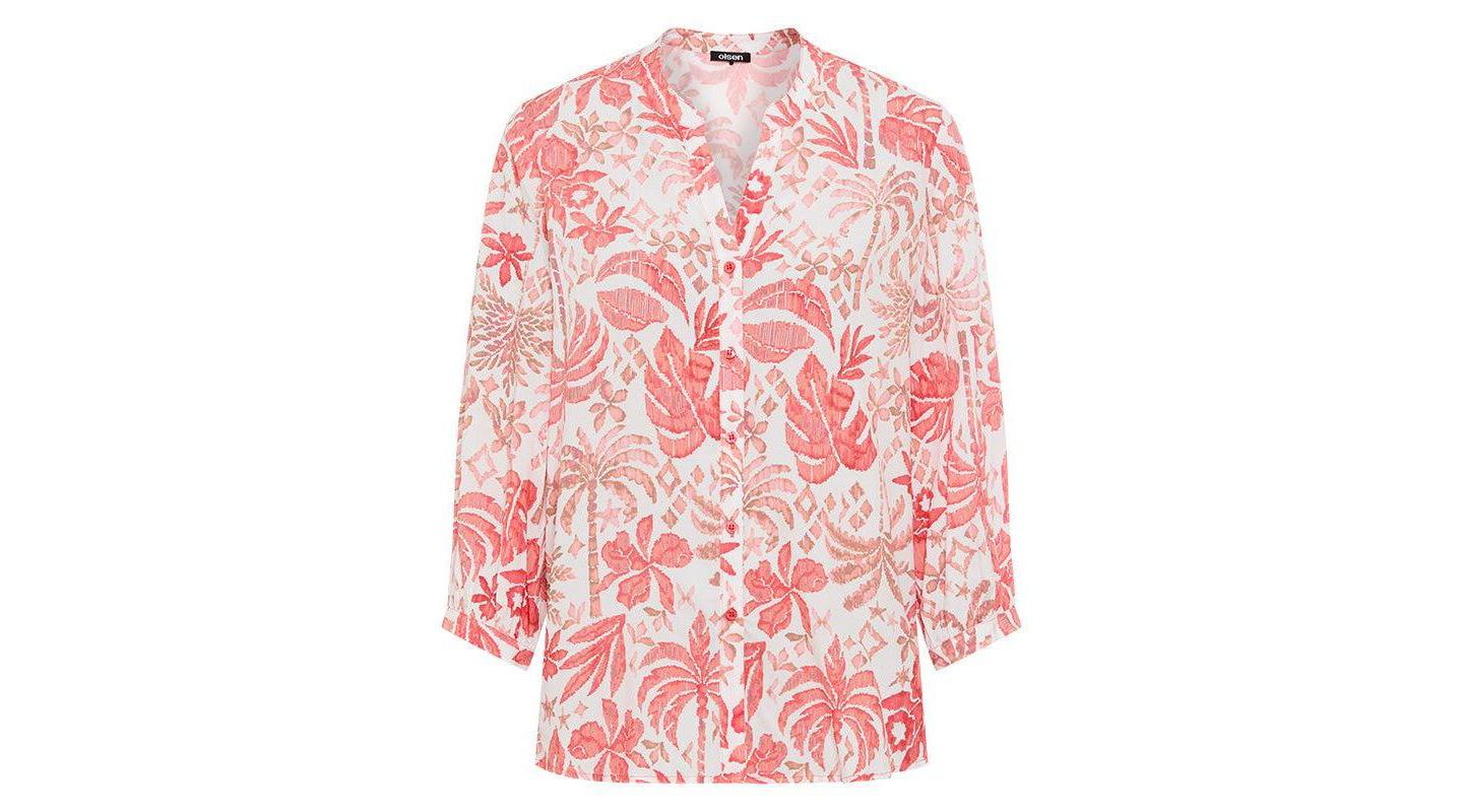 Женская рубашка Olsen Ornamental Botanic Print Tunic, цвет: Закатный оранжевый — фото 3