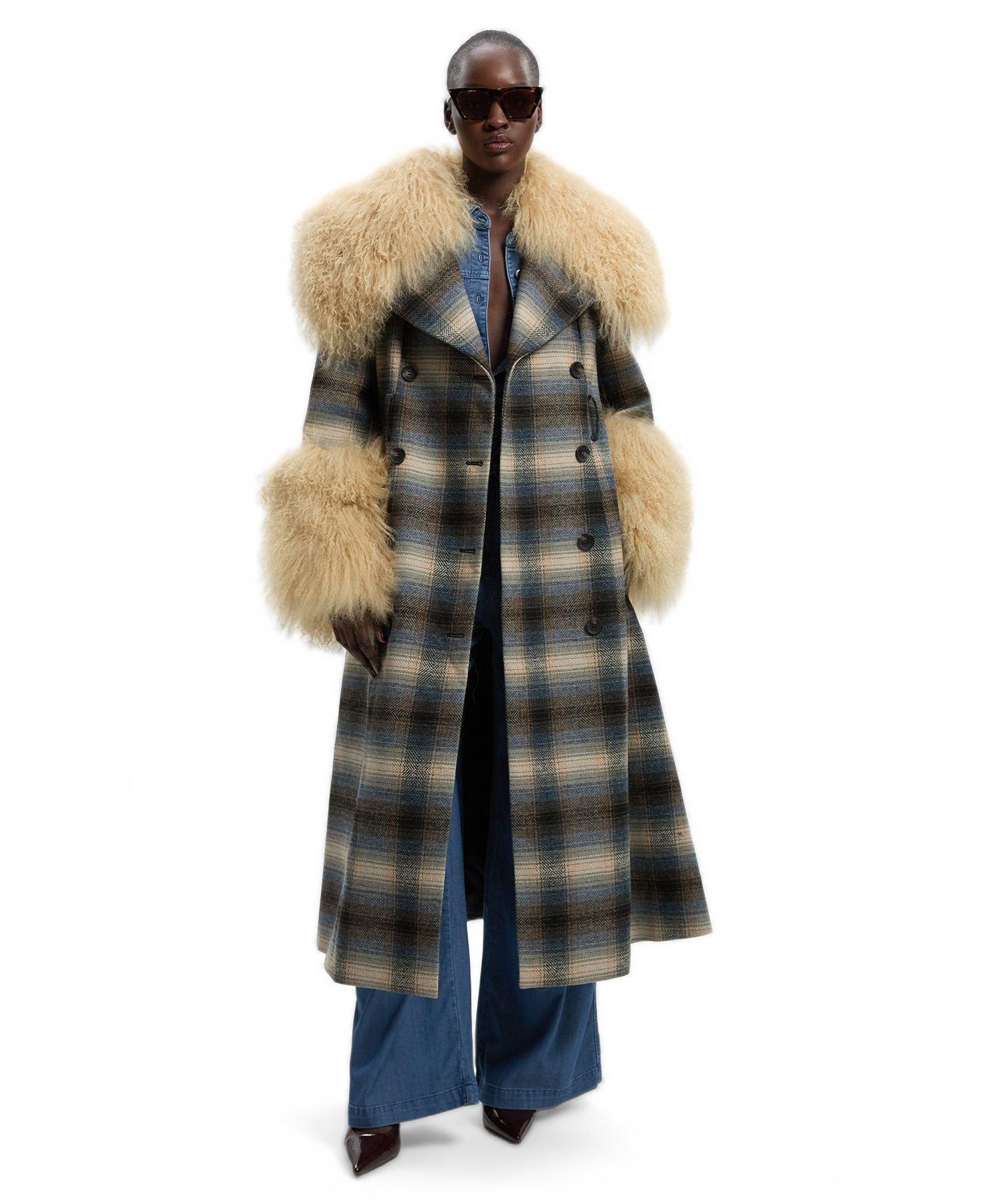 Women's Double Breasted Belted Midi Coat