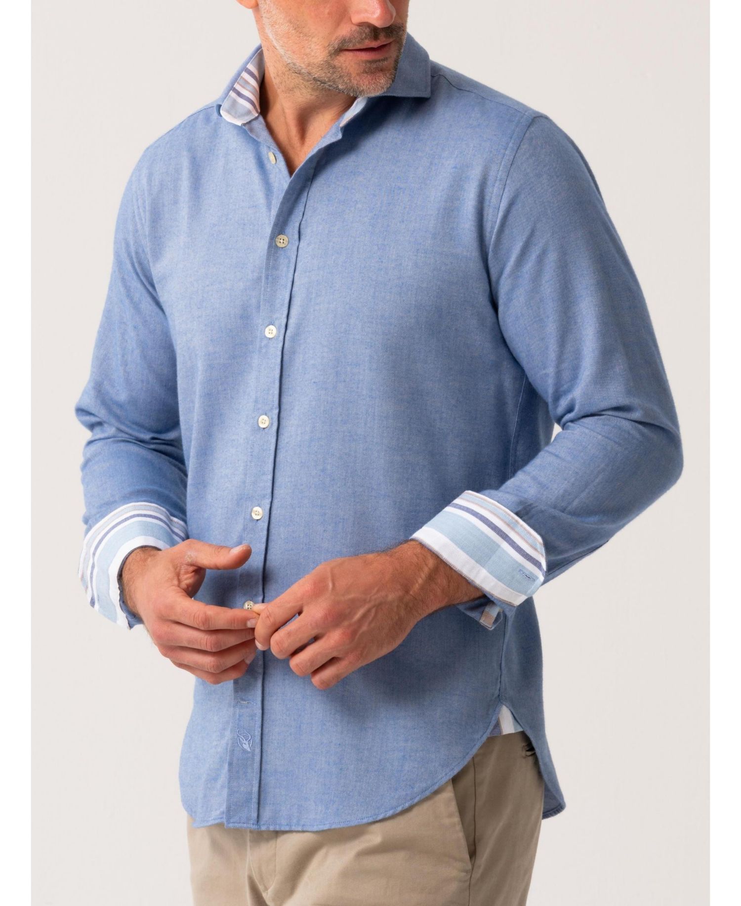 Big & Tall Long Sleeve Cotton Merino Wool Shirt
