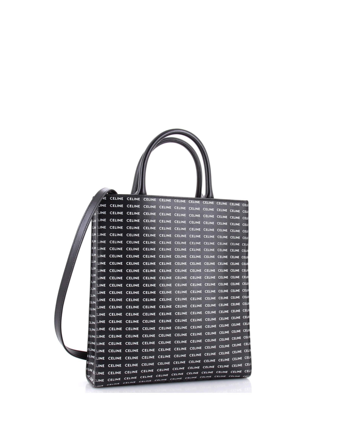 Pre-Owned Celine Small Vertical Cabas Tote All Over Logo Print Leather