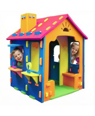 Indoor EVA Foam Cottage Playhouse with Roof, Chimney, and Windows, Age 18+ Months
