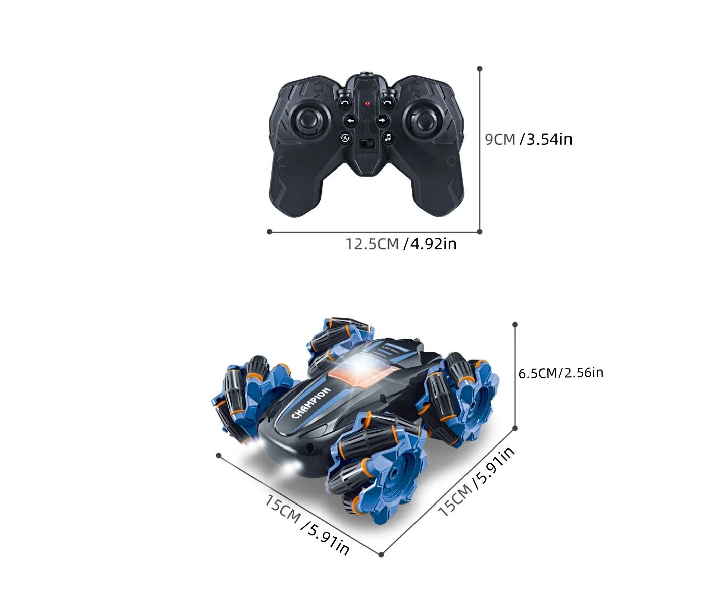 Детская игрушка Cowin 4WD RC Stunt Car with LED Lights and 360-Degree Spins — фото 3