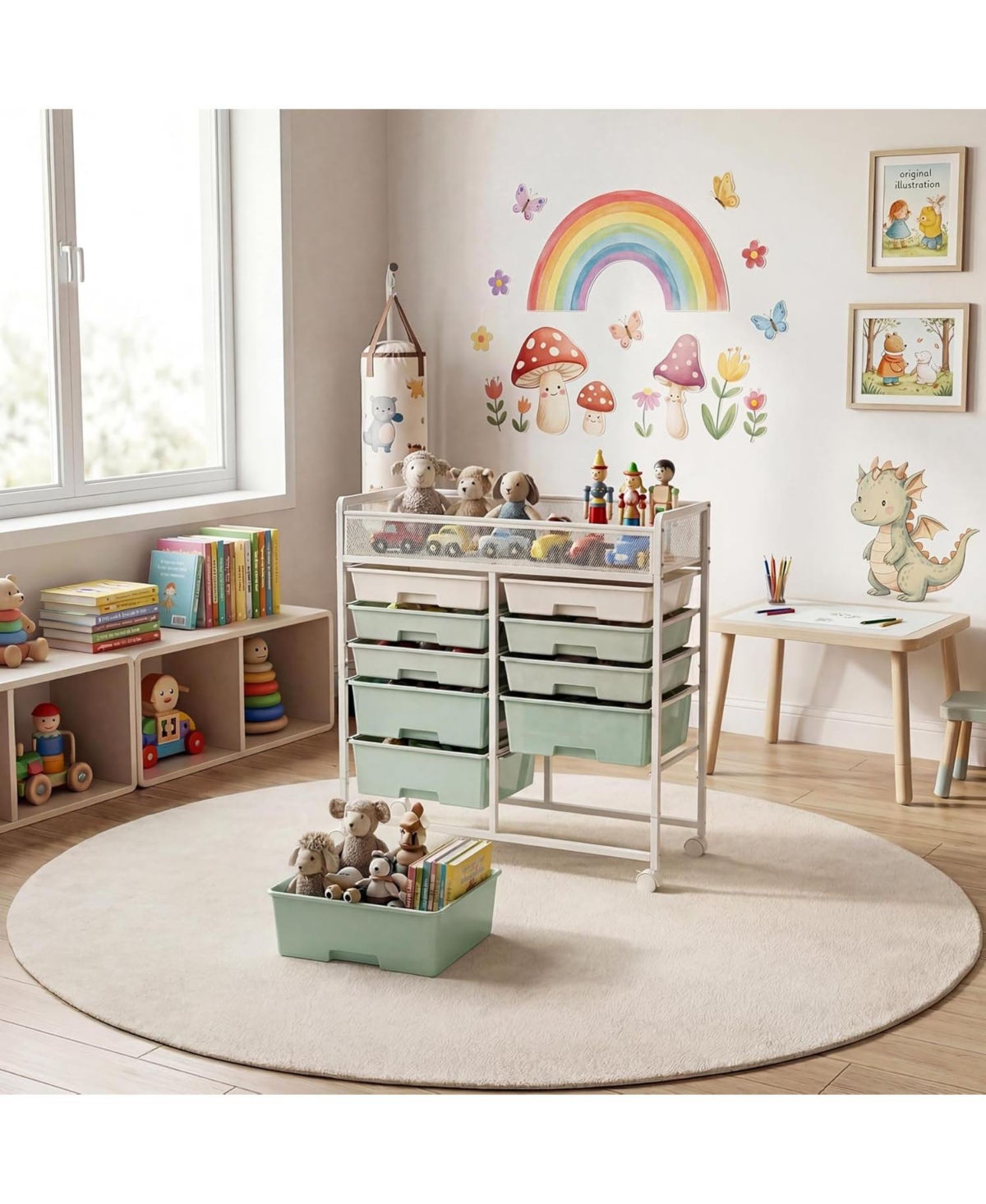 Tribesigns Rolling Craft Cart with 10 Drawers, Art Craft Organizers and Storage with Lockable Wheels, Utility Cart