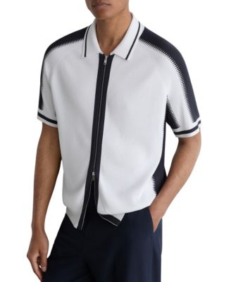 Men's Kenley Zip Through Color Block Knit Shirt
