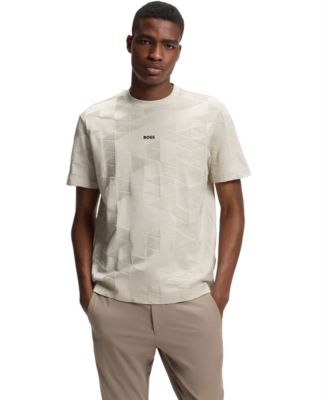 Men's 3D-Jacquard Pattern Cotton T-Shirt