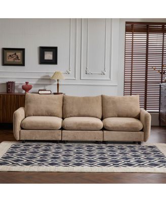  Modular Sectional Sofa with Solid Wood Frame & Free Combination Design