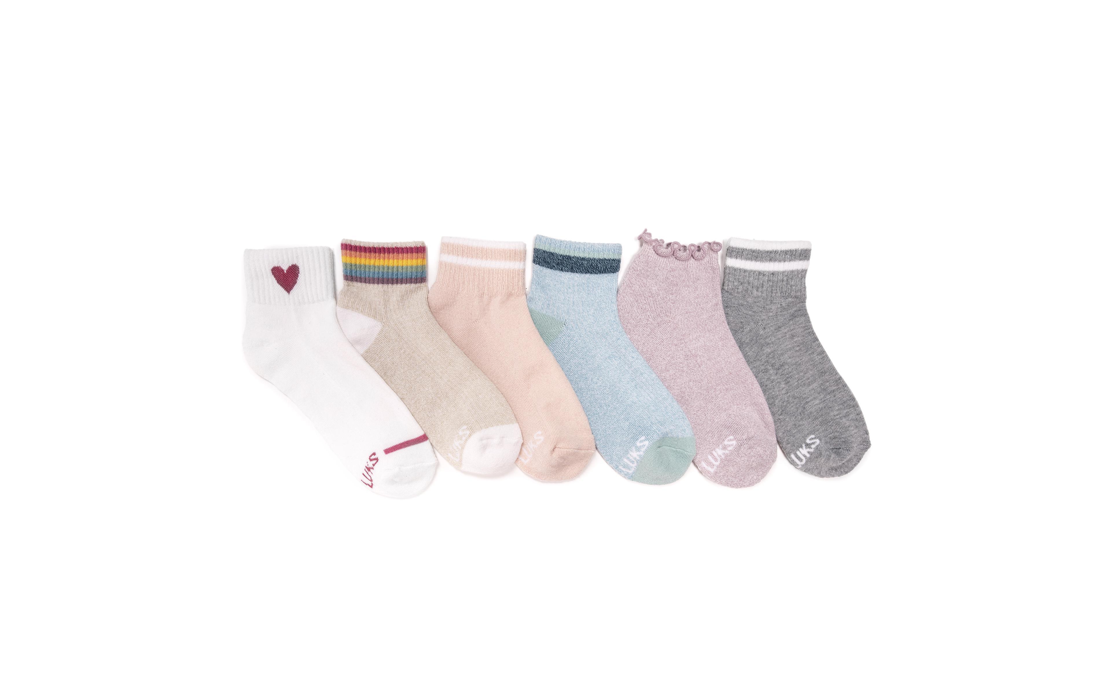 Muk Luks Women's Set of 6 Dream Step Mini Crew Socks