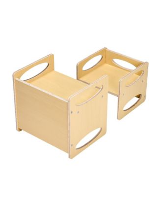 Montessori Weaning Table and Chair Set, Wooden Toddler Activity Table for Ages 1-5, Adjustable Height Reading Eating Chair
