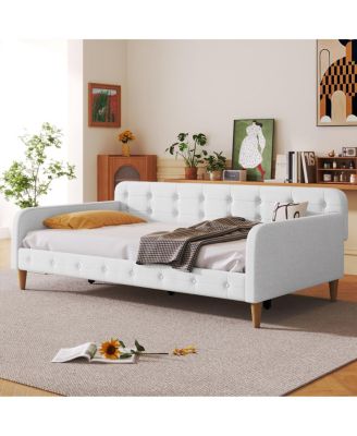 Twin Size Upholstered Daybed with 4 Support Legs