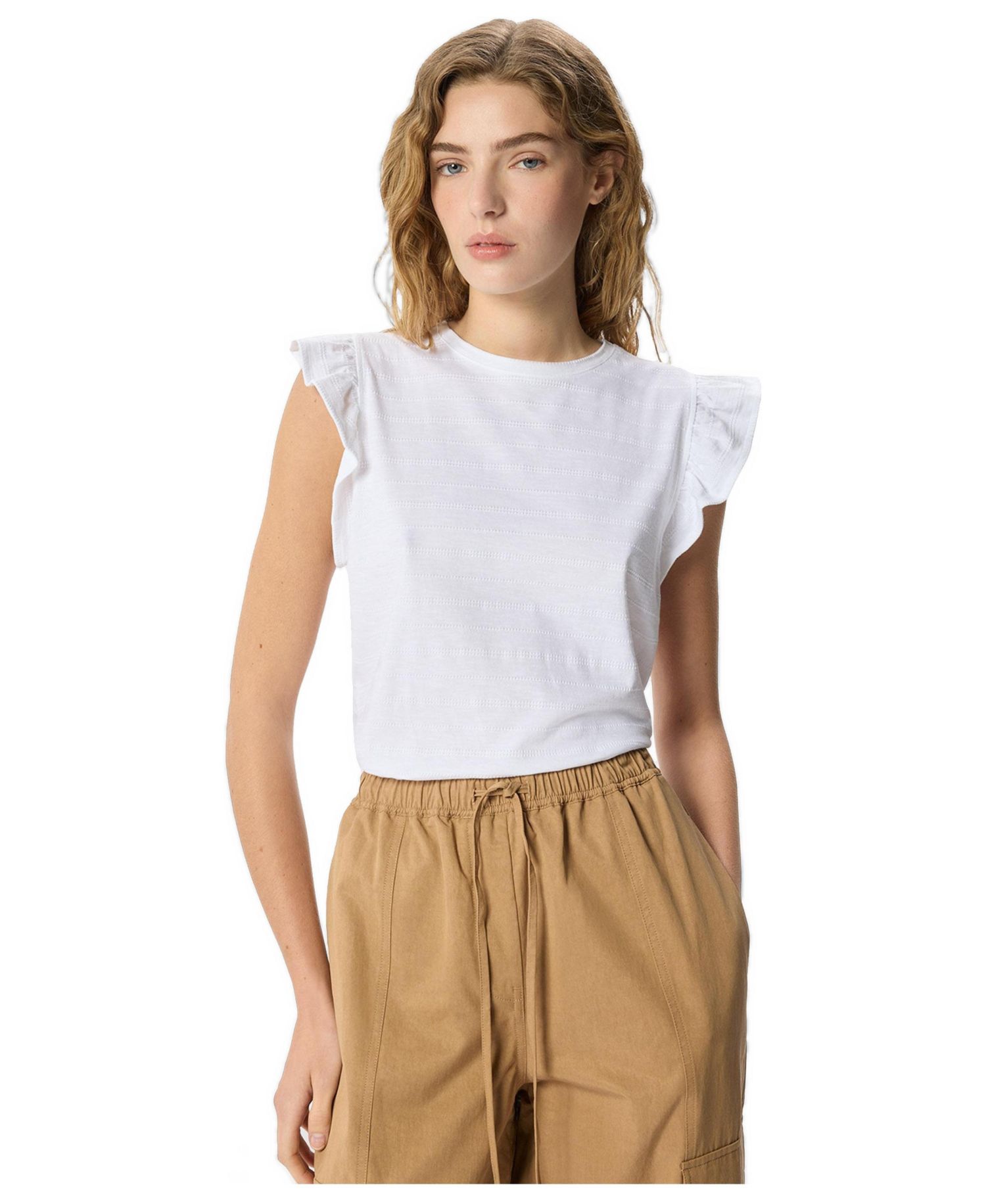 Women's Frill Sleeve Broderie Top