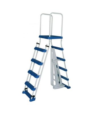 A-Frame Above Ground Pool Ladder with Barrier for 48" to 52" Pool Height