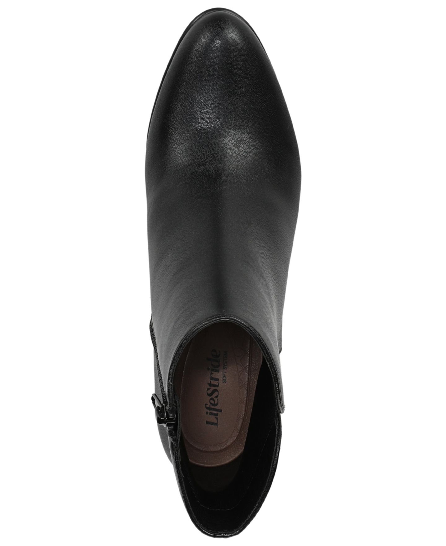 Женские ботинки LifeStride Eloise Zip Short Block Heel Booties, цвет: Чёрная искусственная кожа — фото 4