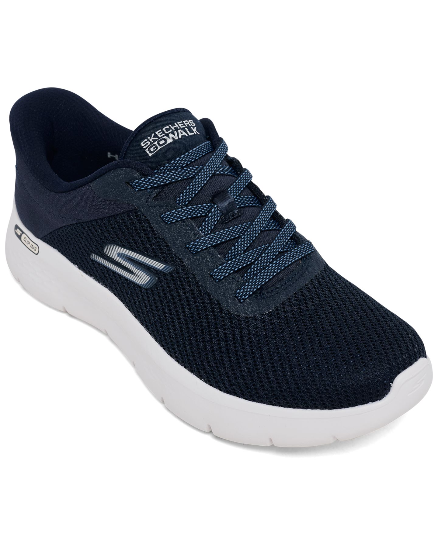 Женские кроссовки Skechers Slip-ins: GO Walk Flex - Carla Athletic Walking, цвет: Тёмно-синий / Белый — фото 1