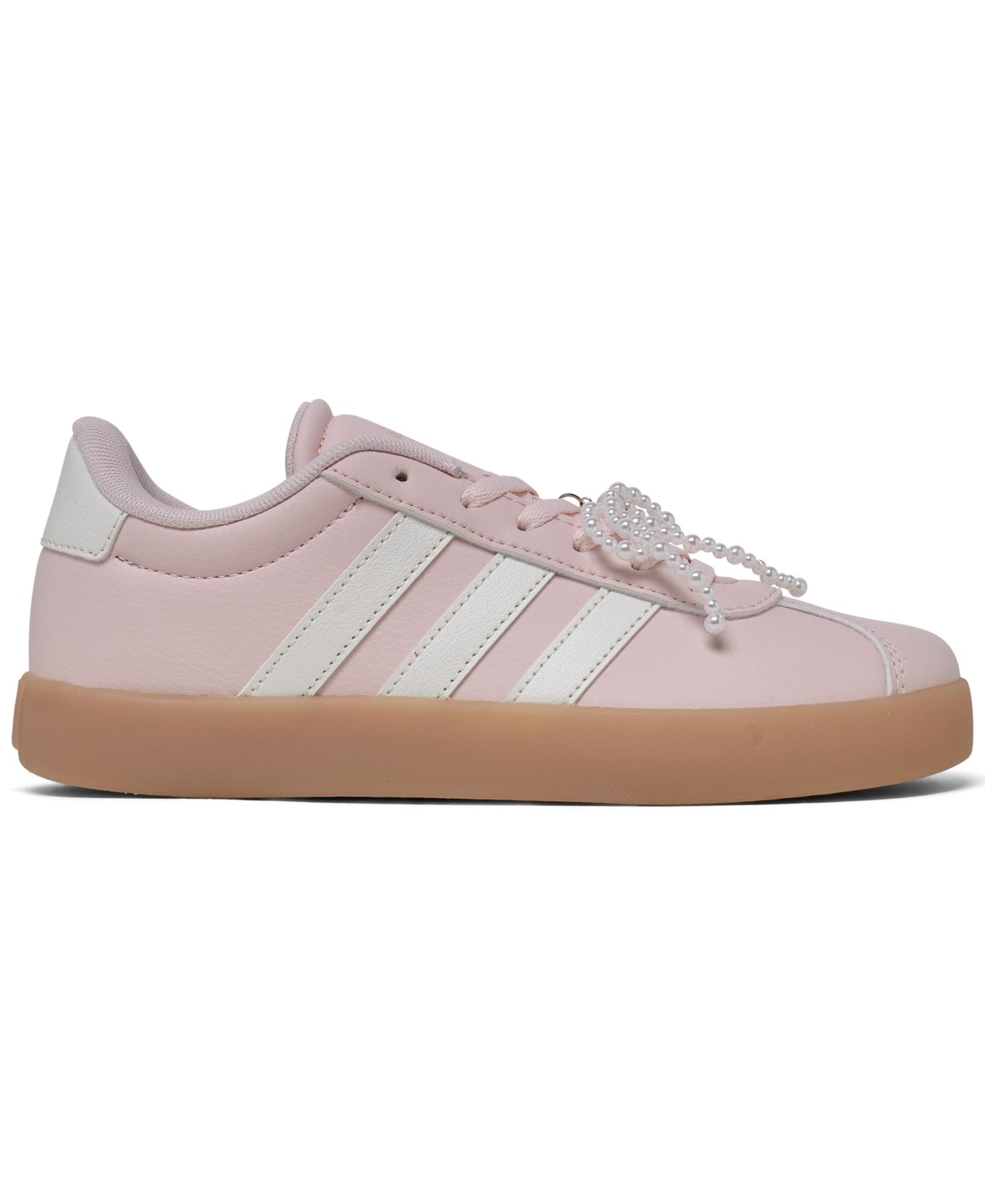 Кроссовки adidas VL Court 3.0 Lifestyle Sneakers from Finish Line для девочек, цвет: Розовый — фото 3