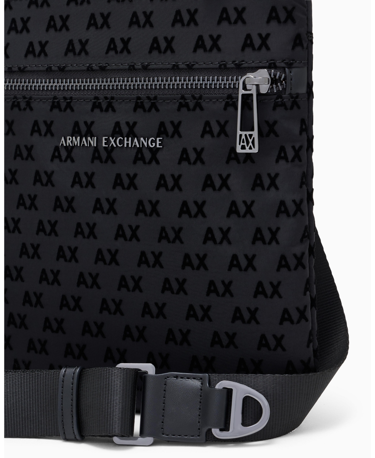 A|X Armani Exchange Men's Flocked Flat Crossbody