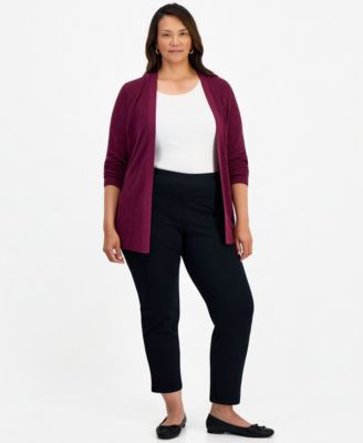 Plus High-Rise Straight-Leg Ponte Pants