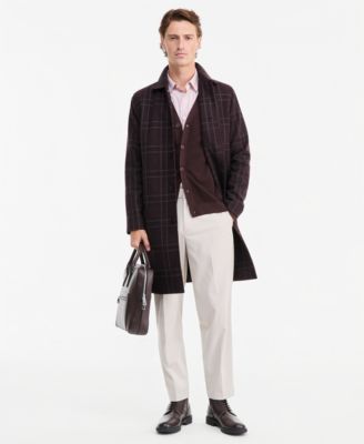 Men's Blake Window-Pane Plaid Coat, Macy's Exclusive