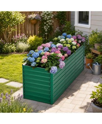 93.7'' x 31.5'' x 32.3'' Ergonomic Raised Garden Bed Rustproof Metal Planter Box