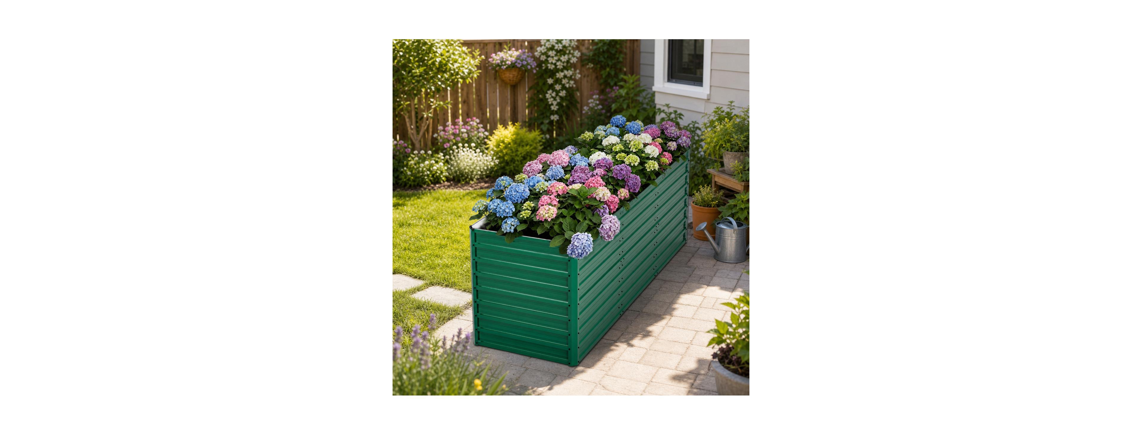 Streamdale Furniture 93.7'' x 31.5'' x 32.3'' Ergonomic Raised Garden Bed Rustproof Metal Planter Box
