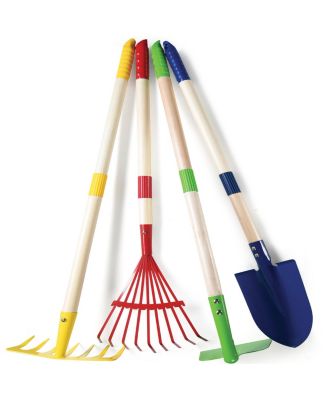 Garden Tool Set Wooden Shovel Rake Hoe Leaf