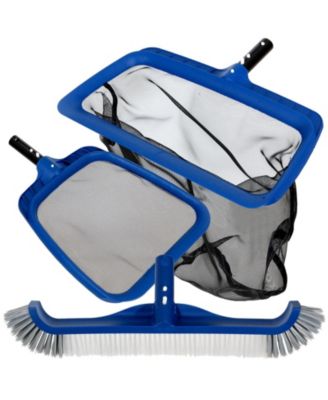 Pool Skimmer Brush Net Kit Inground Above Ground Pole Compatible