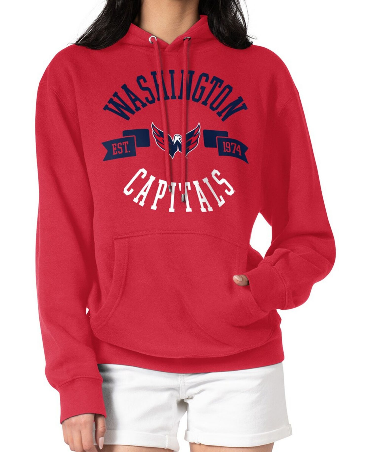 Women's Red Washington Capitals City Graphic Fleece Pullover Hoodie