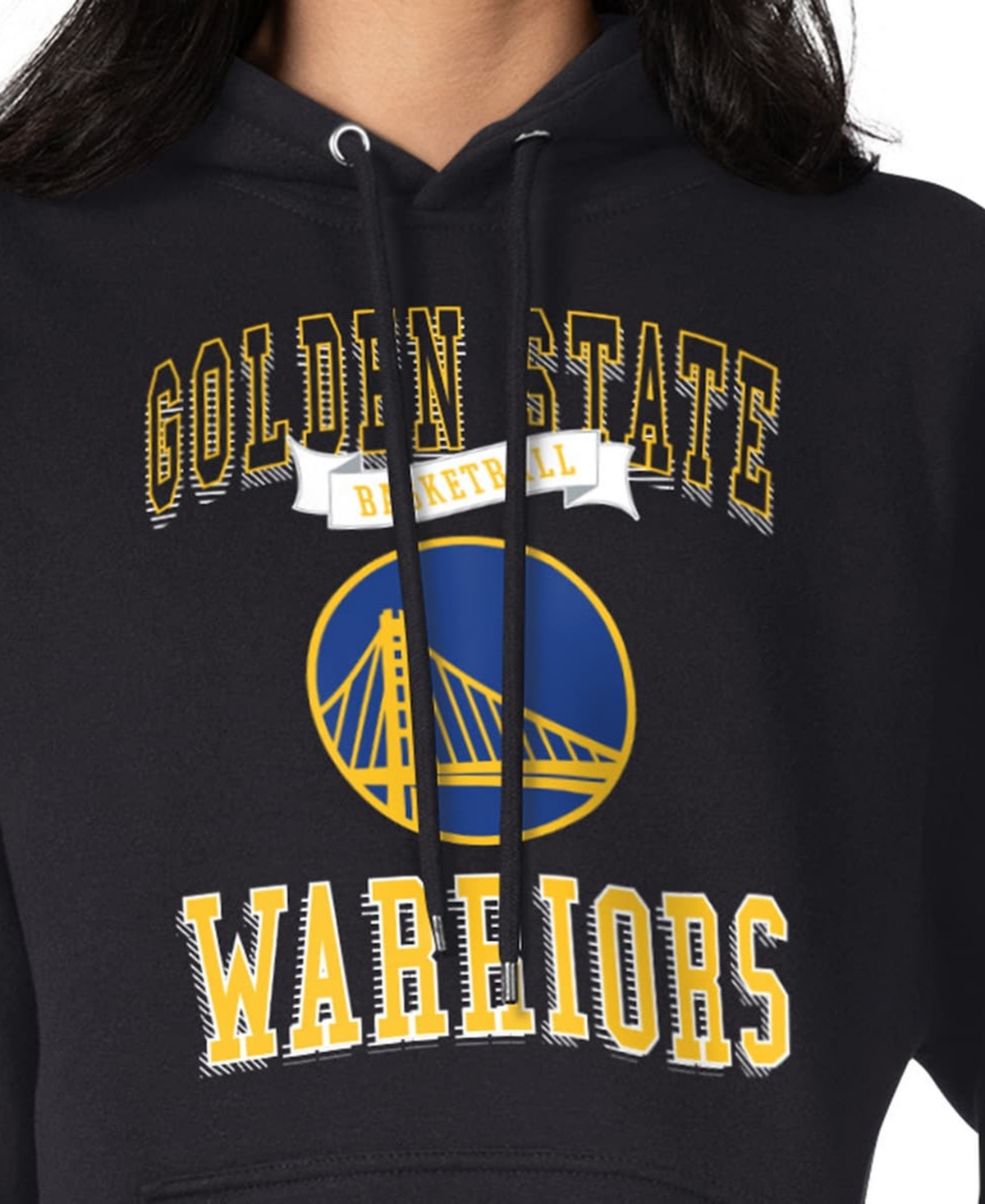 G-iii 4Her by Carl Banks Women's Black Golden State Warriors Graphic Fleece Pullover Hoodie