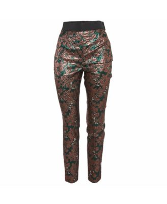 Women's Metallic Brocade Cigarette Pants
