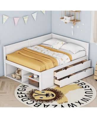 Full Size Daybed with Drawers and Shelves