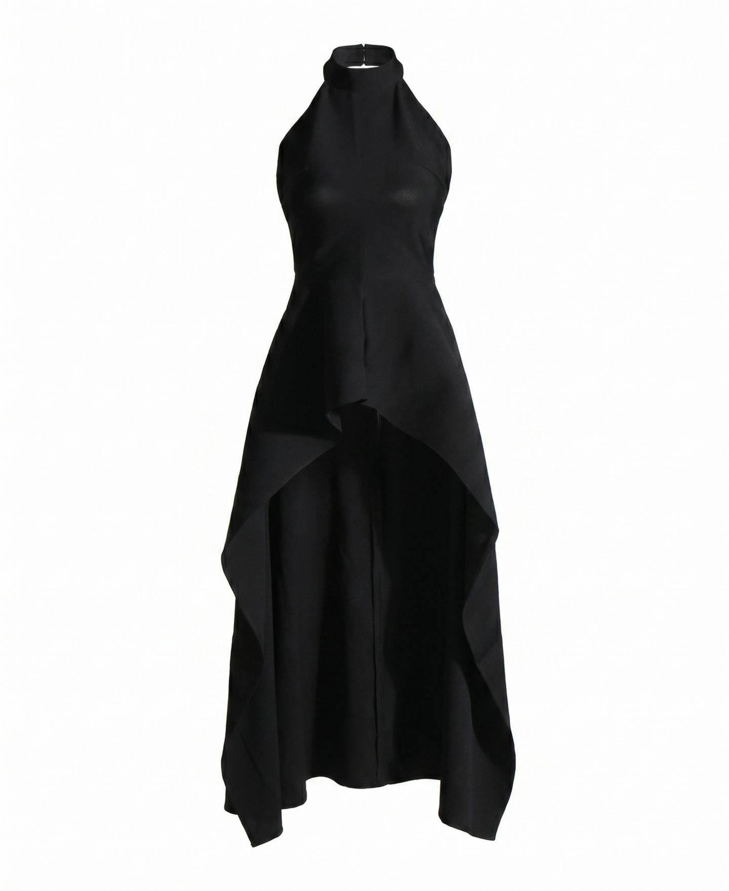 Женское платье Modenaire Halter-Neck Asymmetric Layered Pleated Midi, цвет: Чёрный / Белый — фото 6