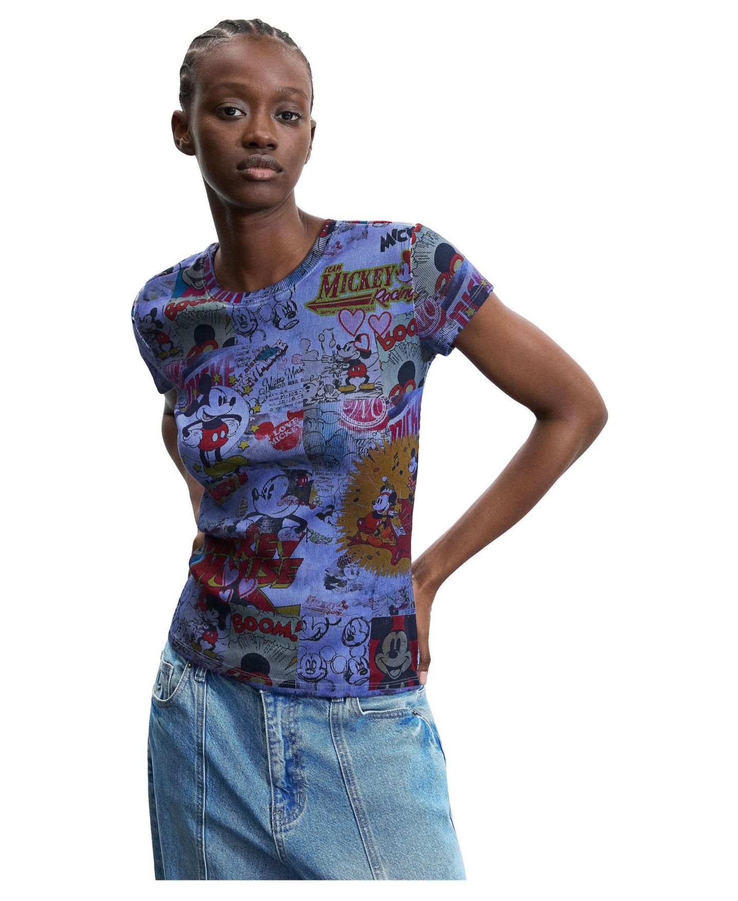 Женская футболка Desigual Mickey T-shirt Disney, цвет: Светлый серый — фото 1