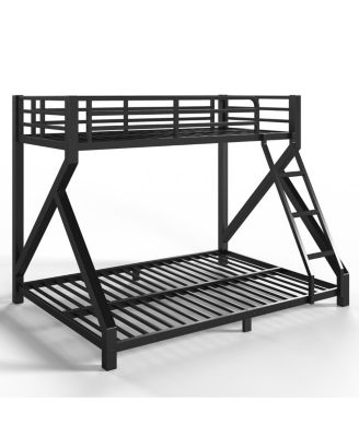 Twin Over Full Metal Bunk Bed with Upgraded Support Slats