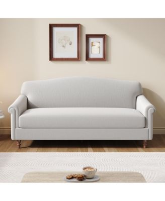Modern 77.5'' 2-Seater Upholstered Loveseat with Rolled Arms