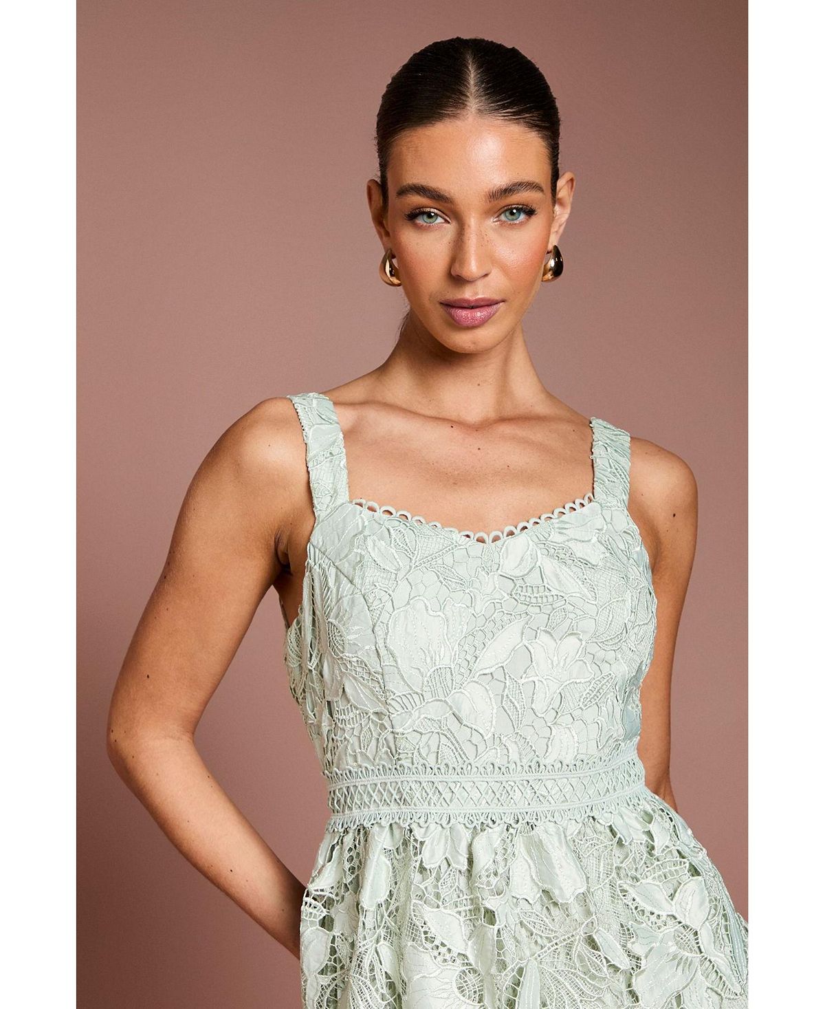 Coast Women's Lace Peplum Midi Dress view 4 — MAYCSS fashion products