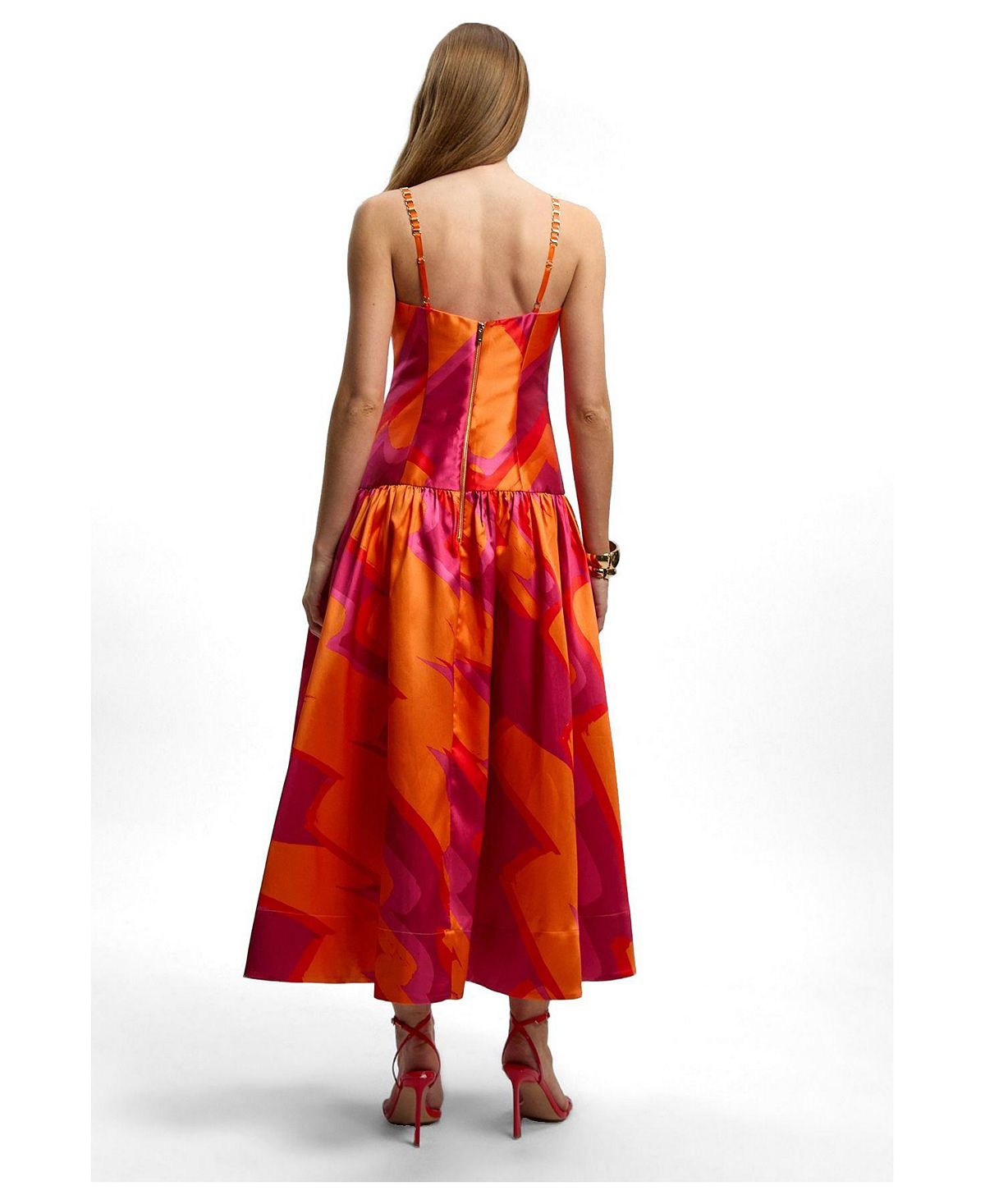 Karen Millen Women's Abstract Strappy Maxi Dress view 3 — MAYCSS fashion products