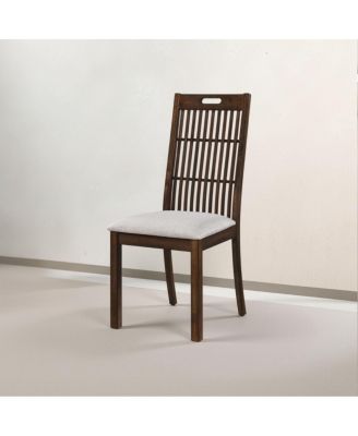 Set of 2 Rustic Farmhouse Dining Chairs with Upholstered Seats