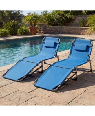 Set of 2 Portable Tanning Sunbathing Chair with Face Arm Holes 4-Level Tilt
