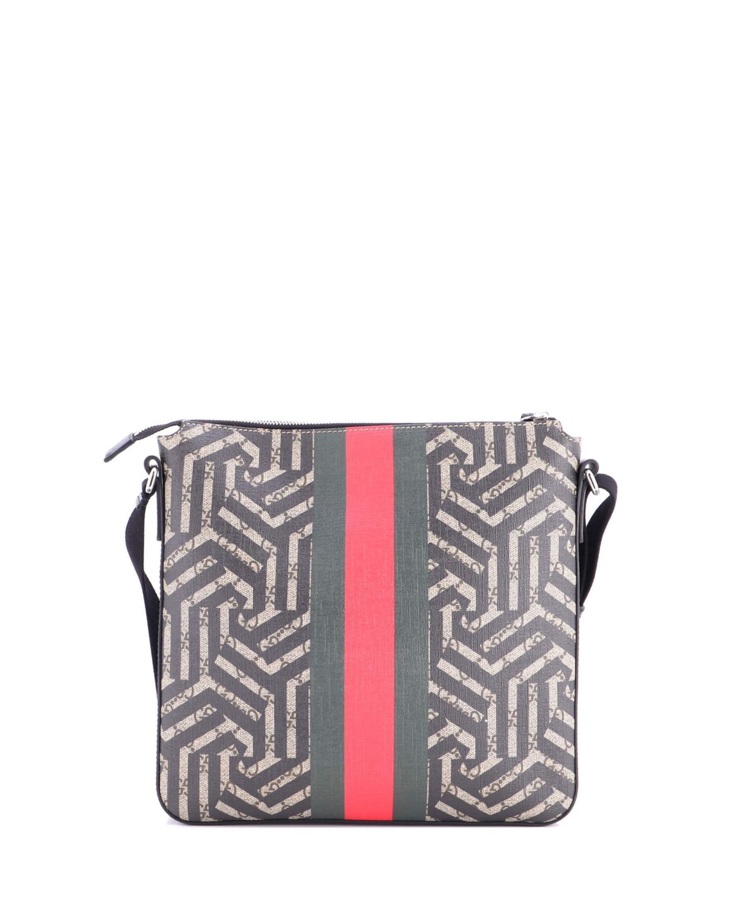 Medium Front Zip Messenger Caleido GG Coated Canvas