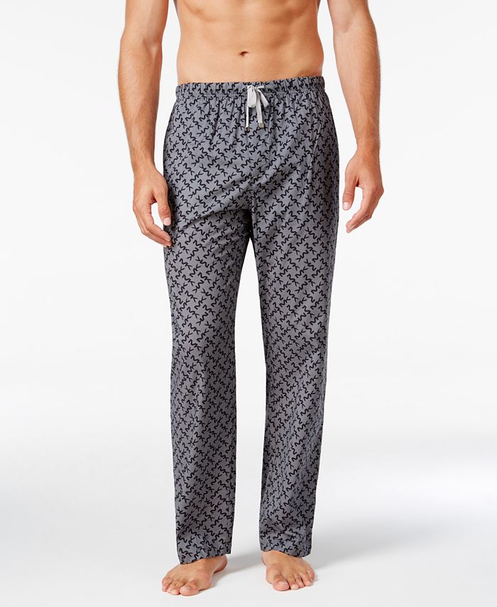 Michael Kors Men's Windowpane Plaid Logo Woven Pajama Pants & Reviews ...
