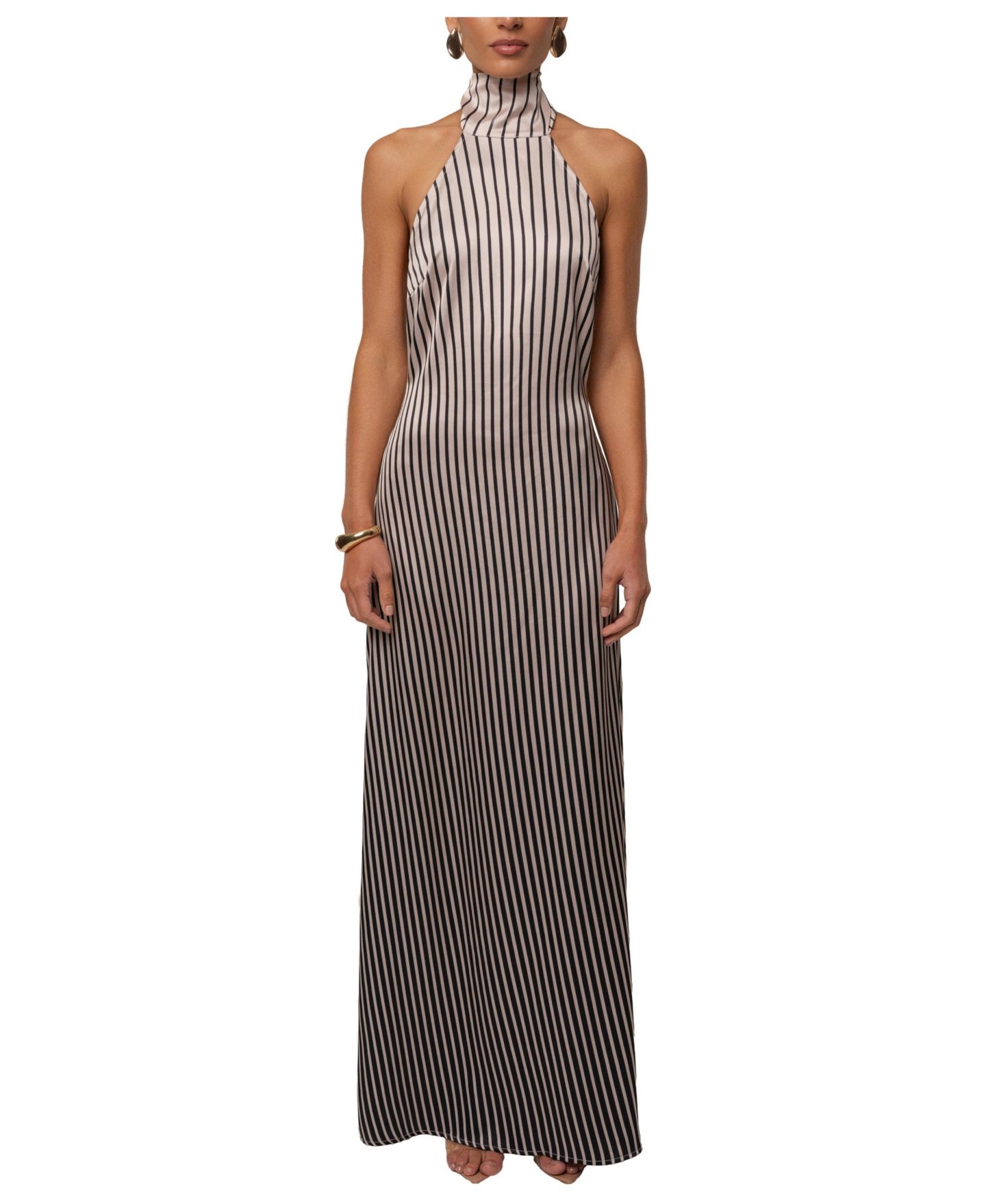 Женское платье JLUXLABEL Gleam Striped Maxi, цвет: Слоновая кость — фото 1