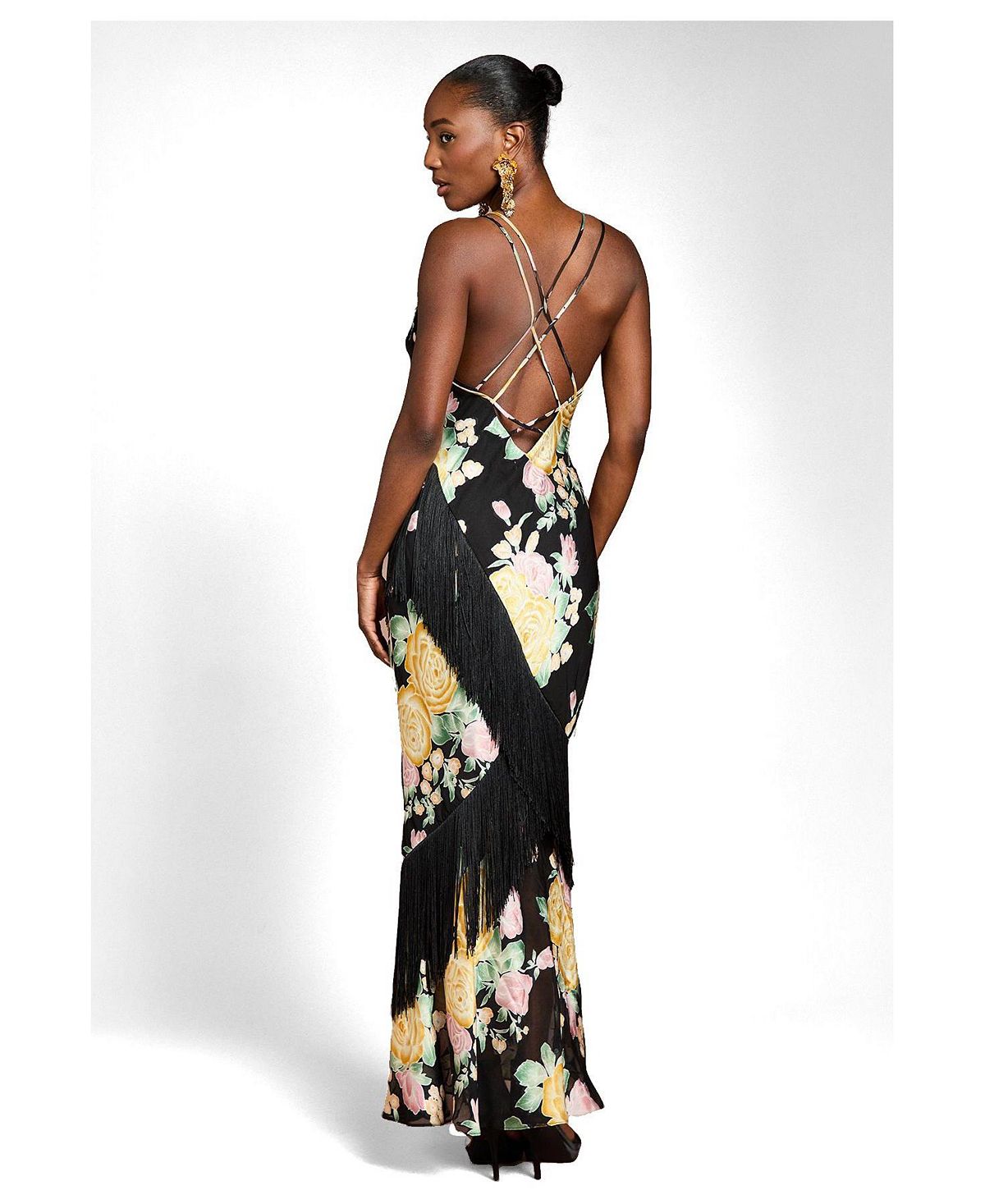 Coast Women's Strappy Floral Fringe Maxi Dress view 2 — MAYCSS fashion products