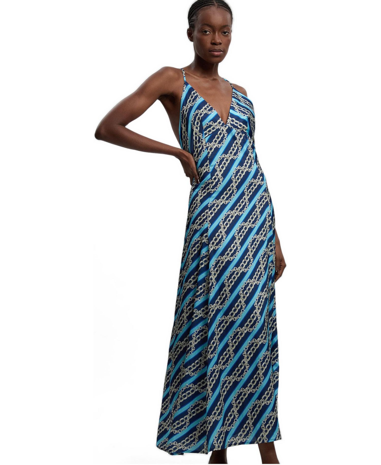 Women's Chain Print Maxi Dress