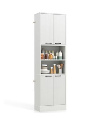 75 Inch Kitchen Pantry Cabinet Tall Cupboard with Doors and Shelves