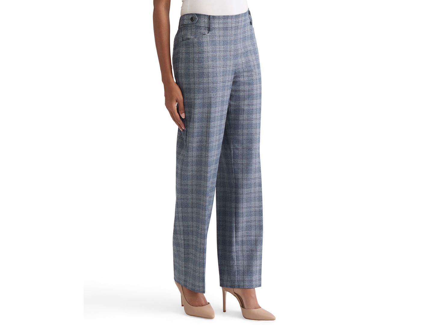 Женские брюки Jones New York Button-Tab Pull-On Trousers, цвет: Тёмно-синий разноцветный — фото 4